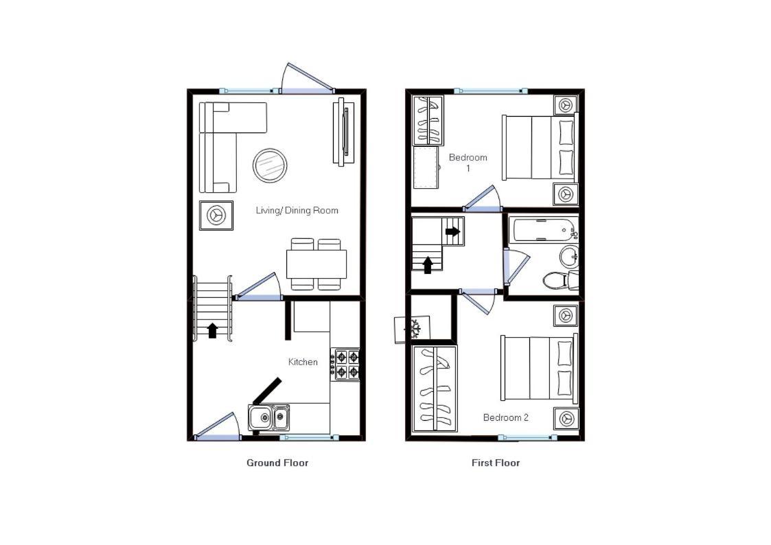 Modern 2 Bed House Sleeps 6 Southam Town Centre - Inspire Homes Ltd Exterior foto